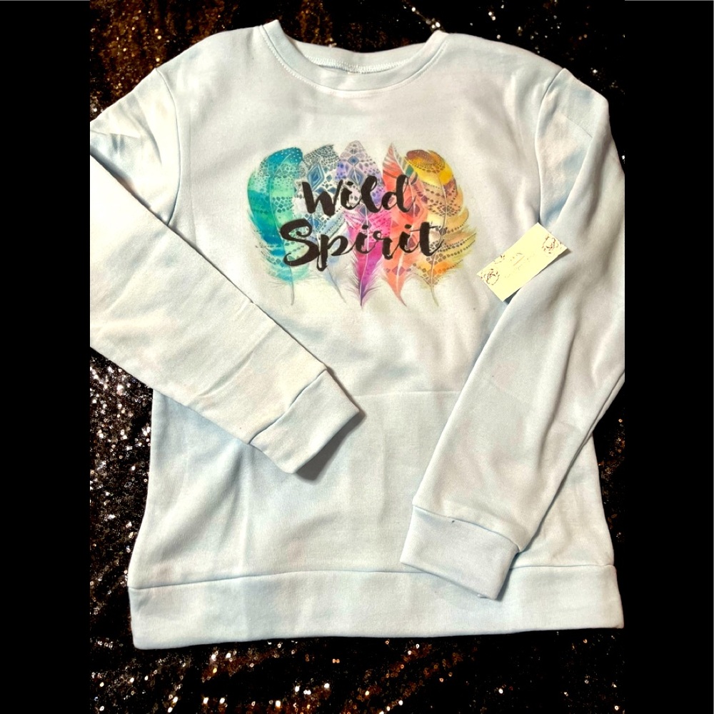 Light Blue Wild Spirit Women’s Light Weight Sweat Shirt
